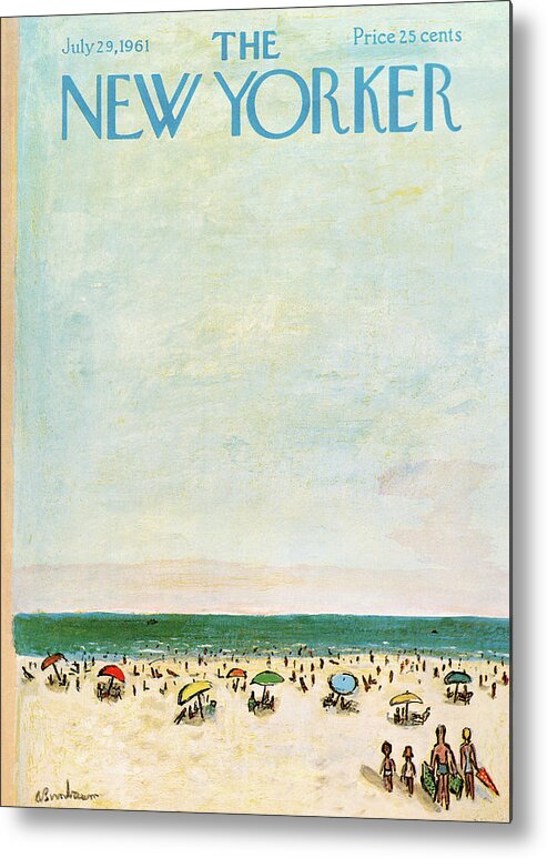 Sea Metal Print featuring the painting New Yorker July 29th, 1961 by Abe Birnbaum