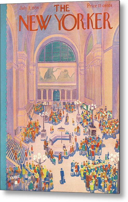 Station Metal Print featuring the painting New Yorker July 7th, 1934 by Ilonka Karasz
