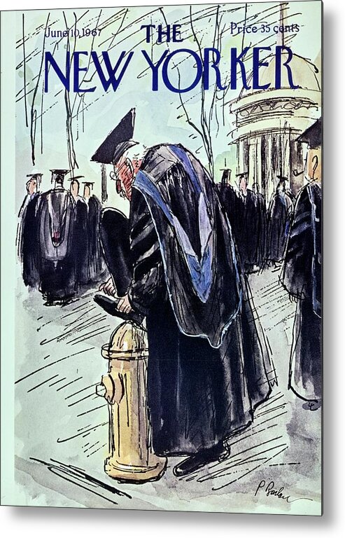 Illustration Metal Print featuring the painting New Yorker June 10th 1967 by Perry Barlow