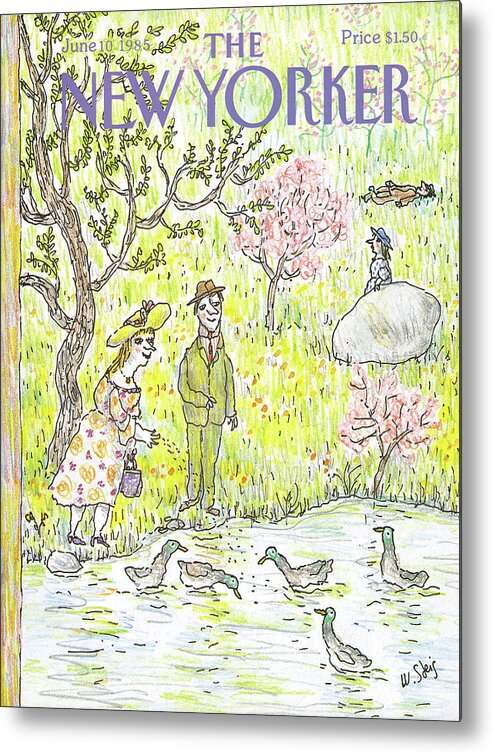 Animals Metal Print featuring the painting New Yorker June 10th, 1985 by William Steig