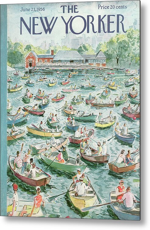 Central Park Metal Print featuring the painting New Yorker June 23rd, 1956 by Garrett Price
