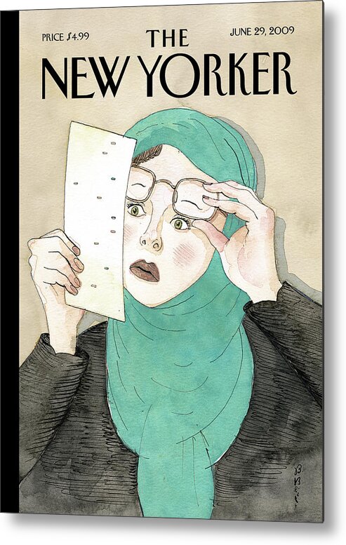 Iran Metal Print featuring the painting Hanging Chador by Barry Blitt