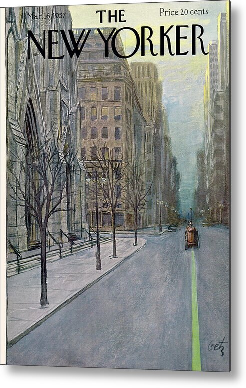 Urban Metal Print featuring the painting New Yorker March 16th, 1957 by Arthur Getz