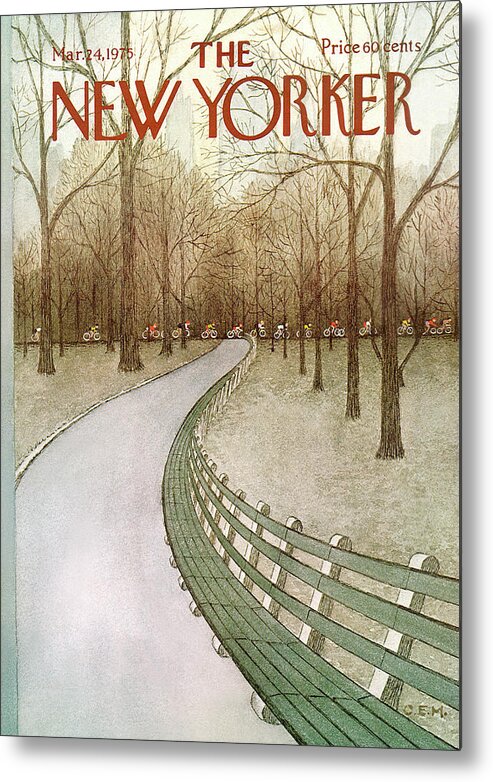 Park Metal Print featuring the painting New Yorker March 24th, 1975 by Charles E Martin