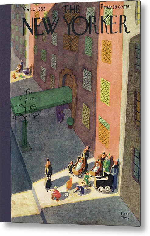 Mom Metal Print featuring the painting New Yorker March 2, 1935 by Robert J Day