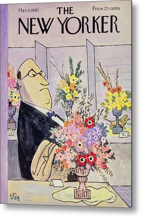 Illustration Metal Print featuring the painting New Yorker March 4th 1961 by William Steig
