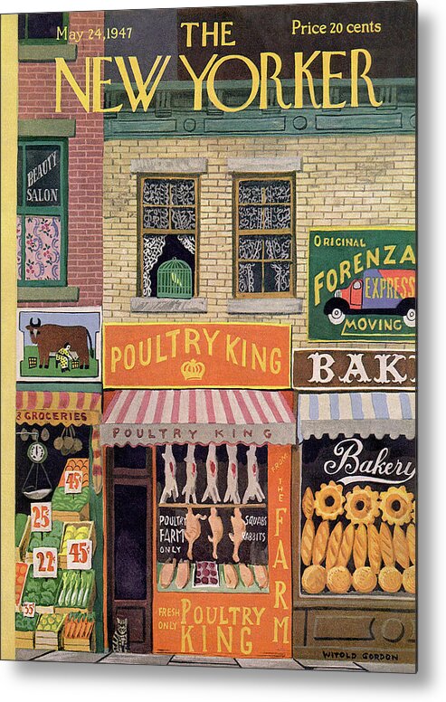 Poultry Metal Print featuring the painting New Yorker May 24th, 1947 by Witold Gordon