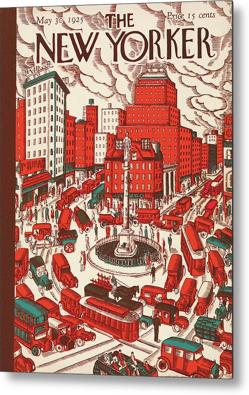 City Metal Print featuring the painting New Yorker May 30th, 1925 by Ilonka Karasz
