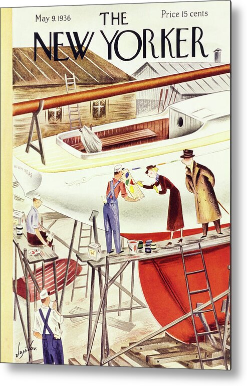 Upkeep Metal Print featuring the painting New Yorker May 9 1936 by Constantin Alajalov