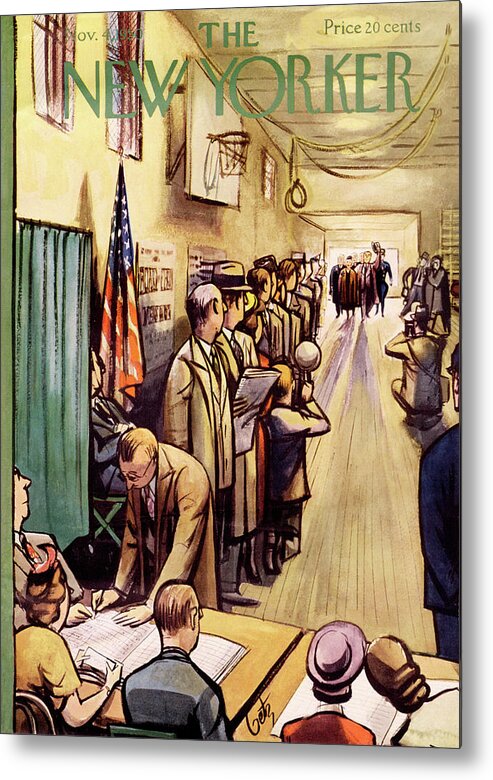 Politics Metal Print featuring the painting New Yorker November 4th, 1950 by Arthur Getz