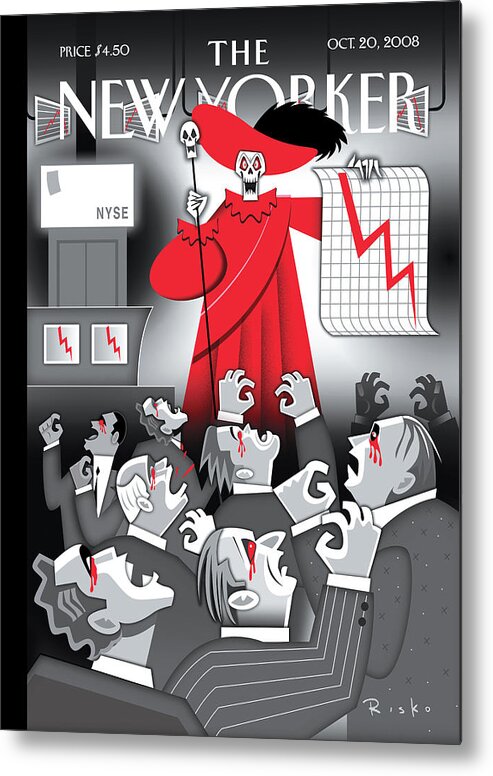 Death Metal Print featuring the painting Red Death On Wall Street by Robert Risko
