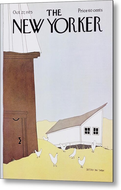Illustration Metal Print featuring the painting New Yorker October 27th 1975 by Gretchen Dow Simpson