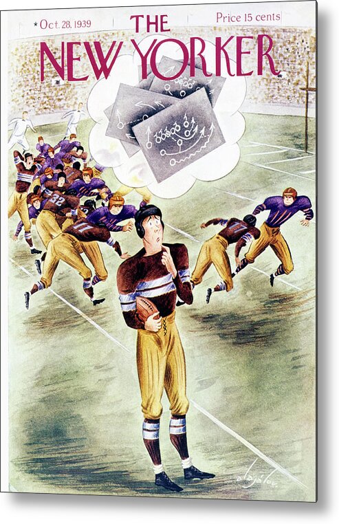 Sports Metal Print featuring the painting New Yorker October 28 1939 by Constantin Alajalov