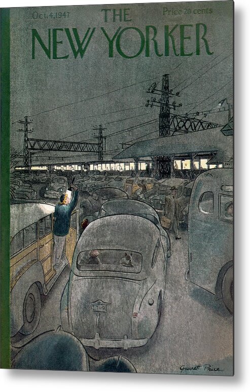 Train Metal Print featuring the painting New Yorker October 4, 1947 by Garrett Price