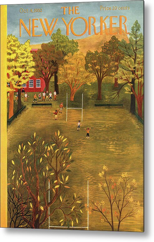 School Metal Print featuring the painting New Yorker October 4th, 1952 by Ilonka Karasz