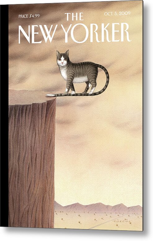Animals Metal Print featuring the painting On The Edge by Gurbuz Dogan Eksioglu