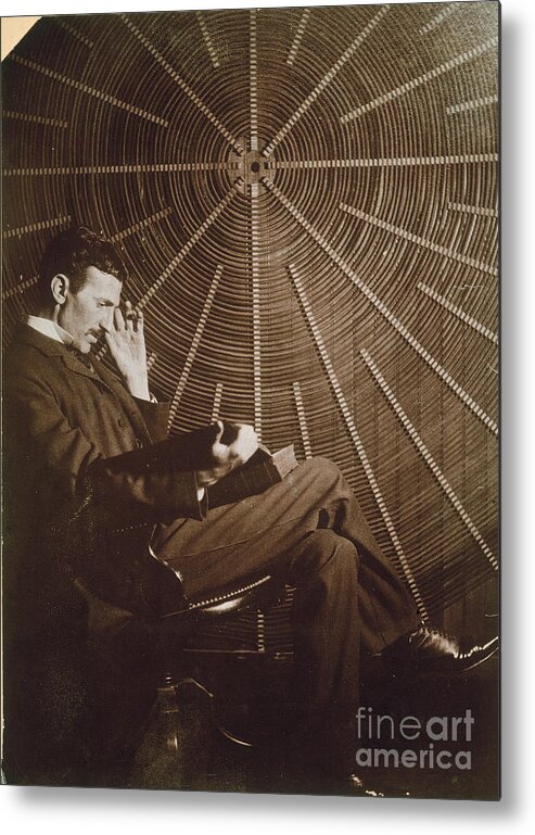 1895 Metal Print featuring the photograph Nikola Tesla by Granger