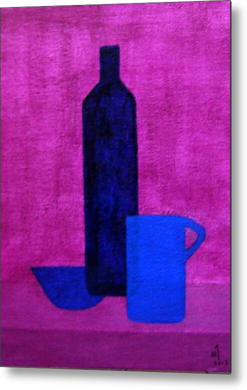 Still Life Metal Print featuring the painting No. 396 by Vijayan Kannampilly