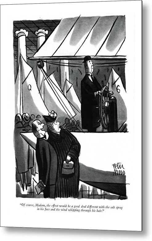 110890 Par Peter Arno Metal Print featuring the drawing The Effect by Peter Arno