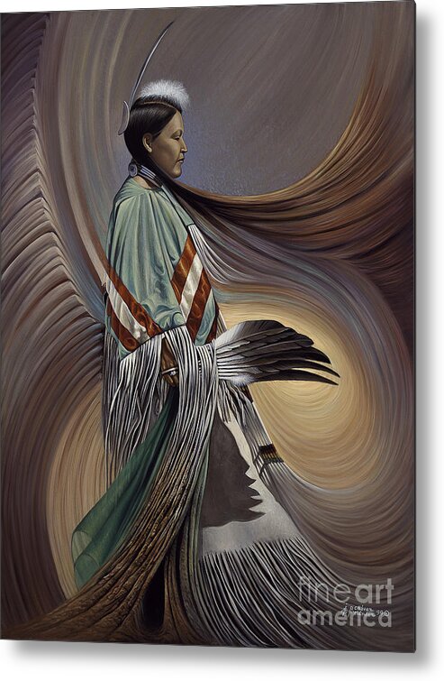 Native-american Metal Print featuring the painting On Sacred Ground Series I by Ricardo Chavez-Mendez