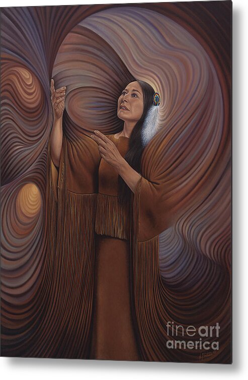 Bonnie-jo-hunt Metal Print featuring the painting On Sacred Ground Series V by Ricardo Chavez-Mendez