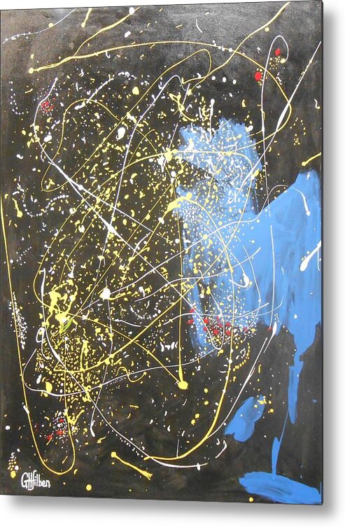 Abstract Metal Print featuring the painting Outta This World by GH FiLben