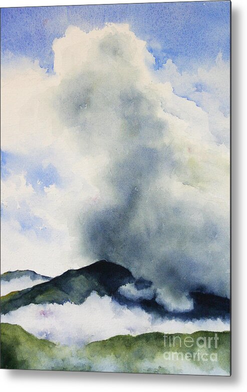 Storm Metal Print featuring the painting Passing Storm On Mt. Diablo by Glenyse Henschel