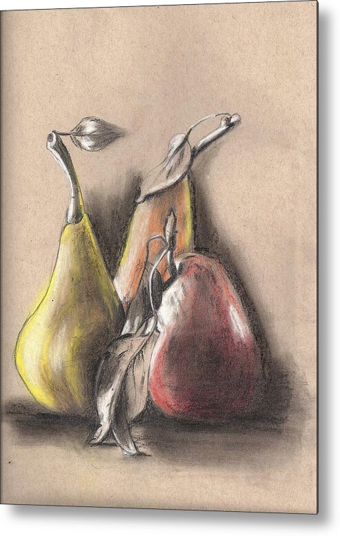 Metal Print featuring the painting Pear2 by Hae Kim