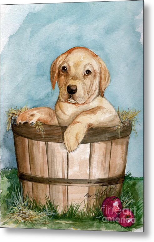 Watercolor Metal Print featuring the painting Perfect Fit by Nancy Patterson