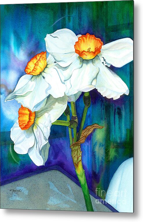 Flowers Metal Print featuring the painting Petal Portrait by Barbara Jewell