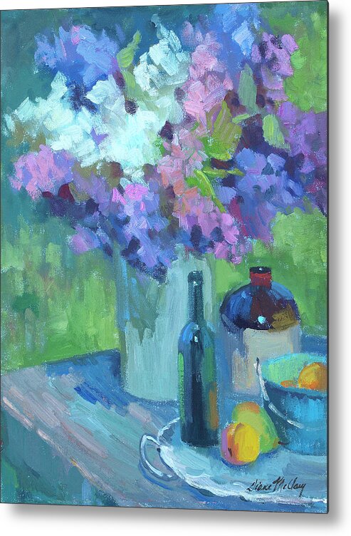 Plein Air Lilacs Metal Print featuring the painting Plein Air Lilacs by Diane McClary