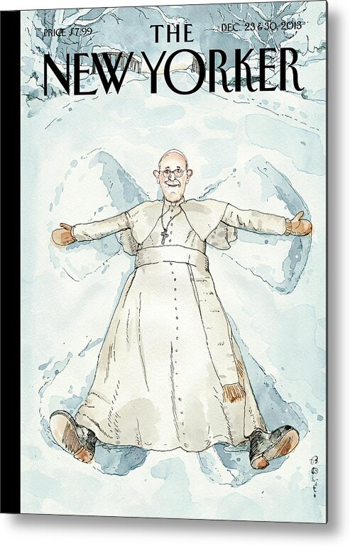 Snow Angel Metal Print featuring the painting Snow Angel by Barry Blitt