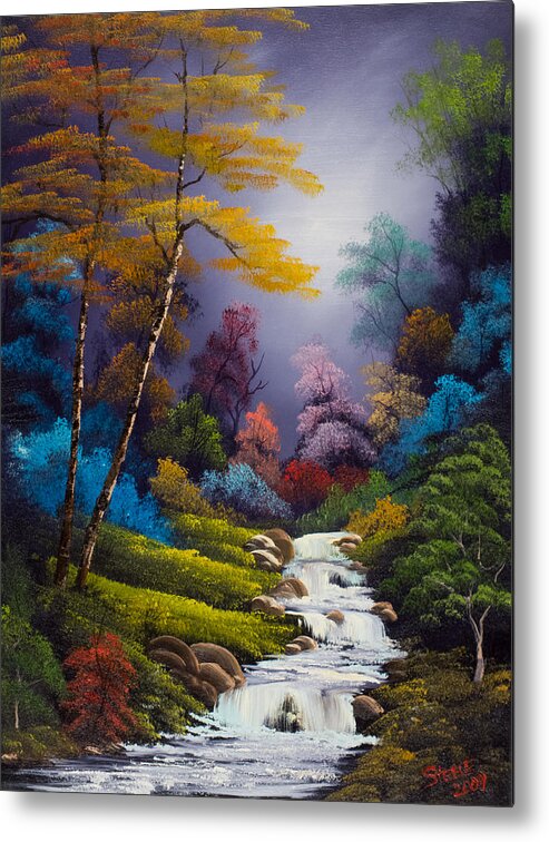 Landscape Metal Print featuring the painting Forest Fantasy by Chris Steele