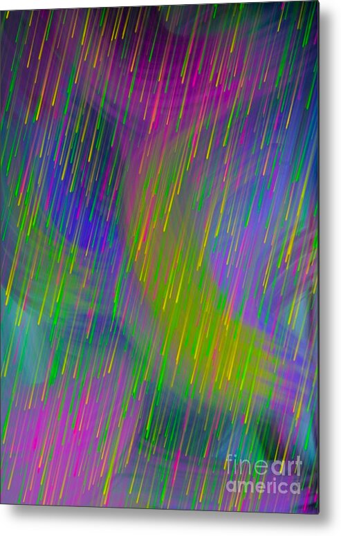 Abstract Metal Print featuring the digital art Rainbow Showers by Gayle Price Thomas