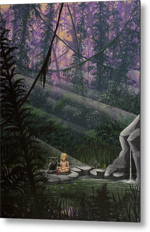 Rima Metal Print featuring the painting Rainforest Mysteries by Jack Malloch