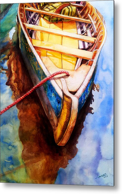 Boat Metal Print featuring the painting Ready for the Ride by Arti Chauhan