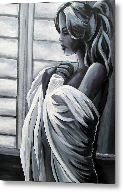 Beautiful Woman Metal Print featuring the painting Reflection by Rosie Sherman