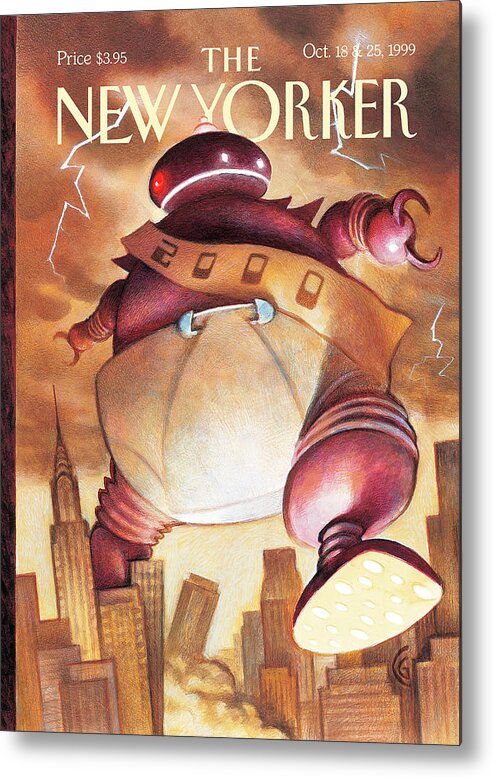 Big Baby Metal Print featuring the painting Robotic Baby New Year by Carter Goodrich