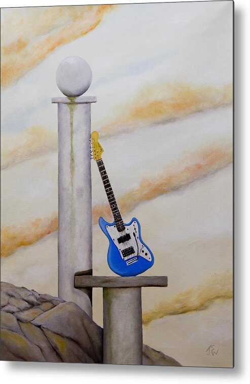 Rock Guitar Metal Print featuring the painting Rock Guitar Fender Marauder by John Stuart Webbstock