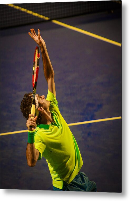 Roger Federer Metal Print featuring the photograph Roger Federer by Bill Cubitt