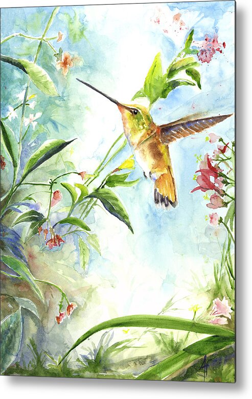Bird Metal Print featuring the painting Rufus Paradise by Arthur Fix