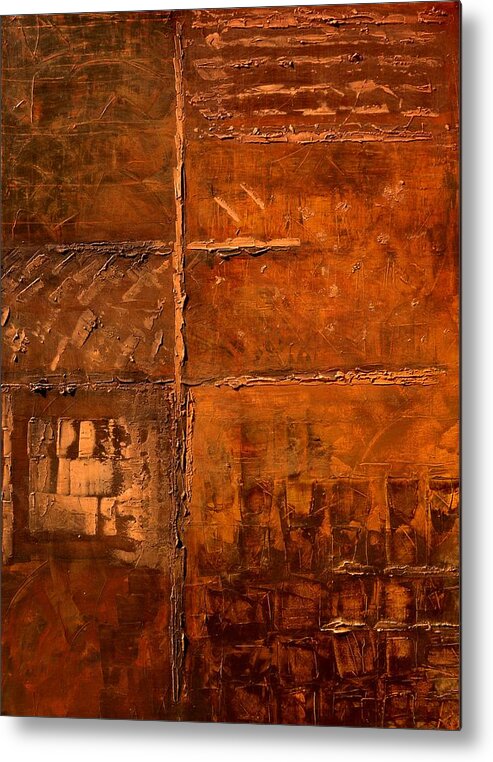 Rugged Cross Metal Print featuring the painting Rugged Cross by Linda Bailey