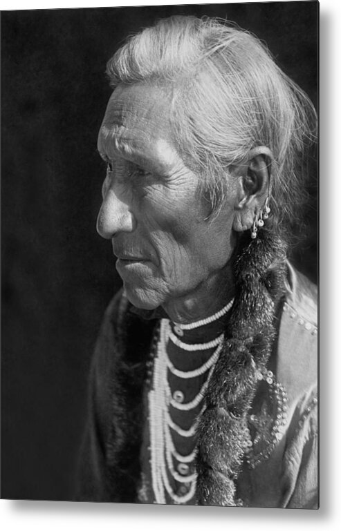 1910 Metal Print featuring the photograph Salish Indian circa 1910 by Aged Pixel