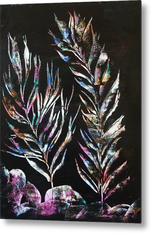 Ferns Metal Print featuring the painting Sea Ferns by Amelie Simmons