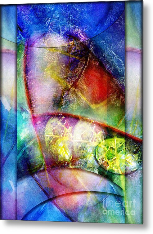 Stained Glass Metal Print featuring the painting Shapes in Color by Allison Ashton