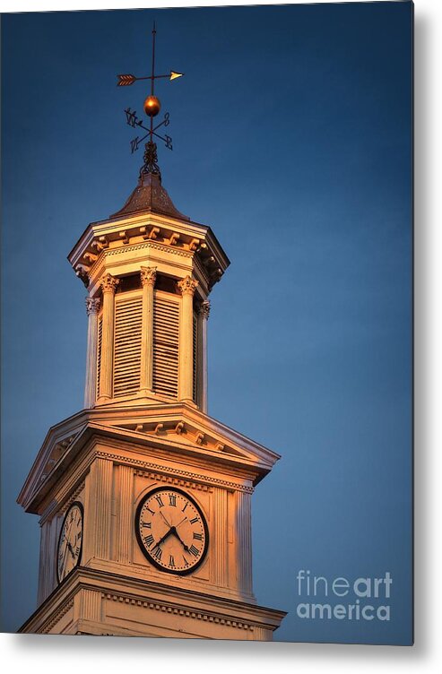 Julia Springer Metal Print featuring the photograph Shepherd University - McMurran Clock Tower at Twilight by Julia Springer