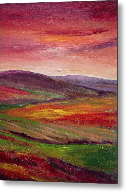 Landscape Metal Print featuring the painting Shepherds Delight by Hazel Millington