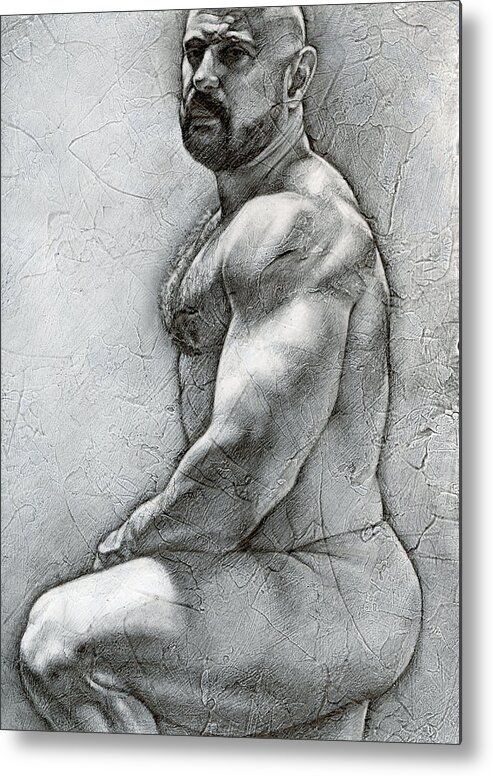 Male Metal Print featuring the drawing Simplicity 5 by Chris Lopez