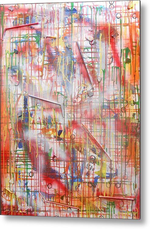 Abstract Metal Print featuring the painting Sip It by GH FiLben