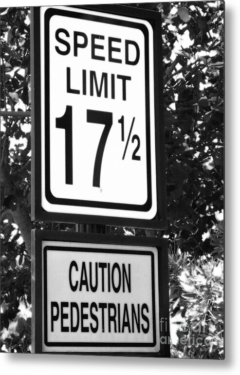 Traffic Sign Metal Print featuring the photograph Specific Speed Limit by Barbie Corbett-Newmin